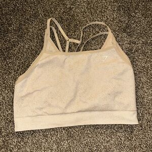 Gymshark Cream Strappy Sports Bra